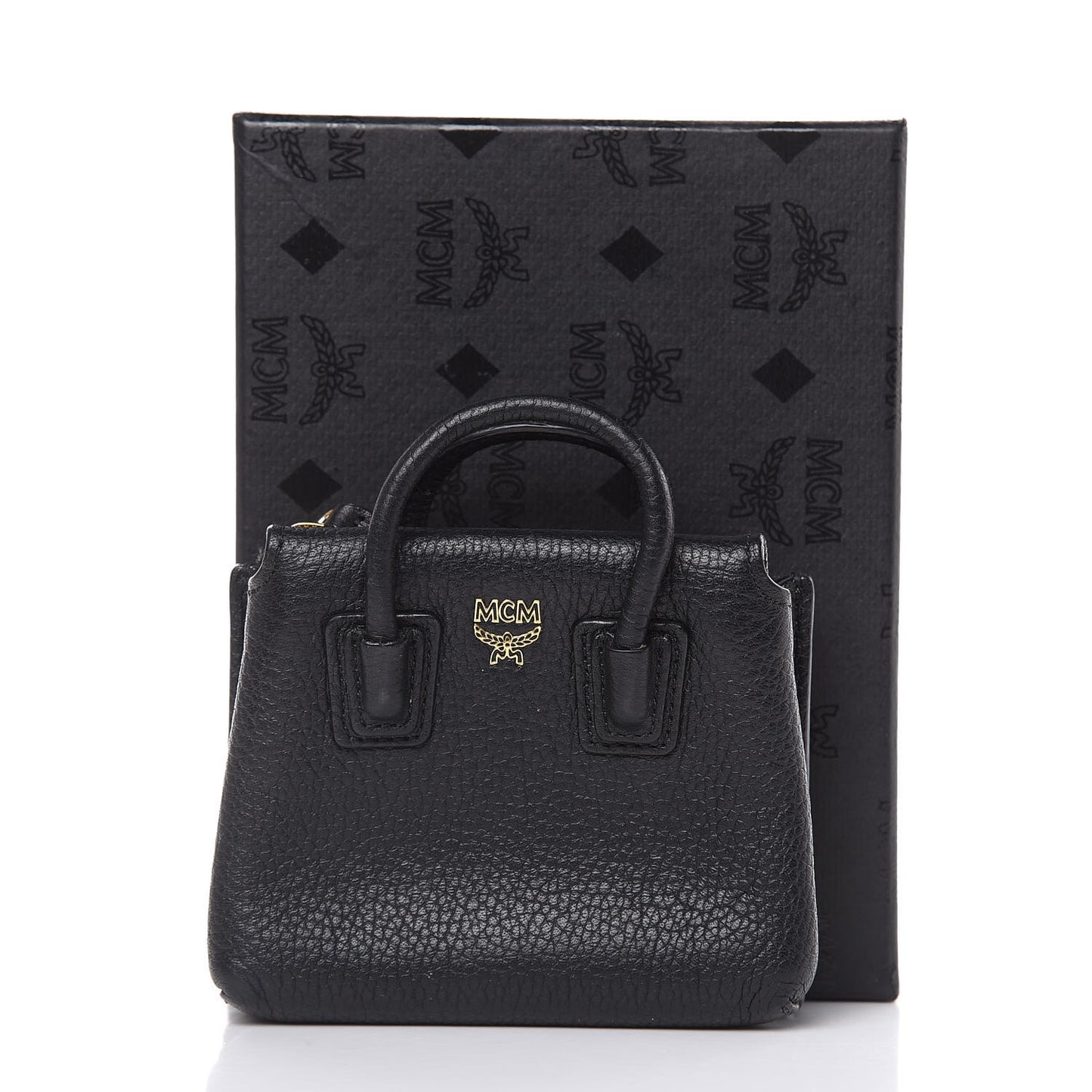 Grained Calfskin Mini Milla Handbag Card Case Black