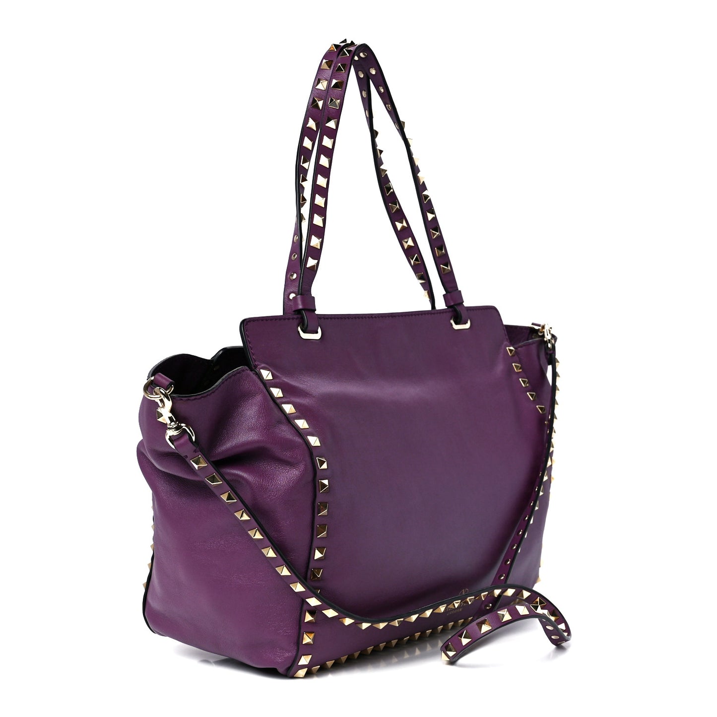 Vitello Medium Rockstud Tote Grape