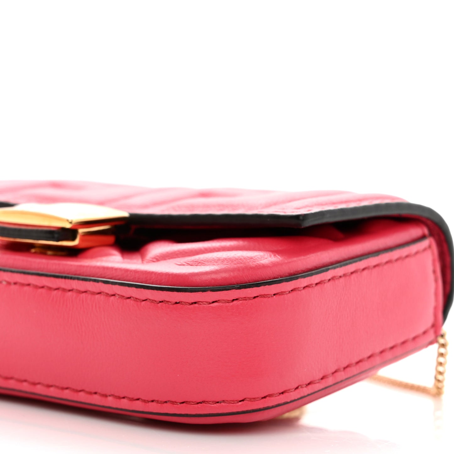 Nappa Matisse FF Embossed Nano Baguette Charm Lampone
