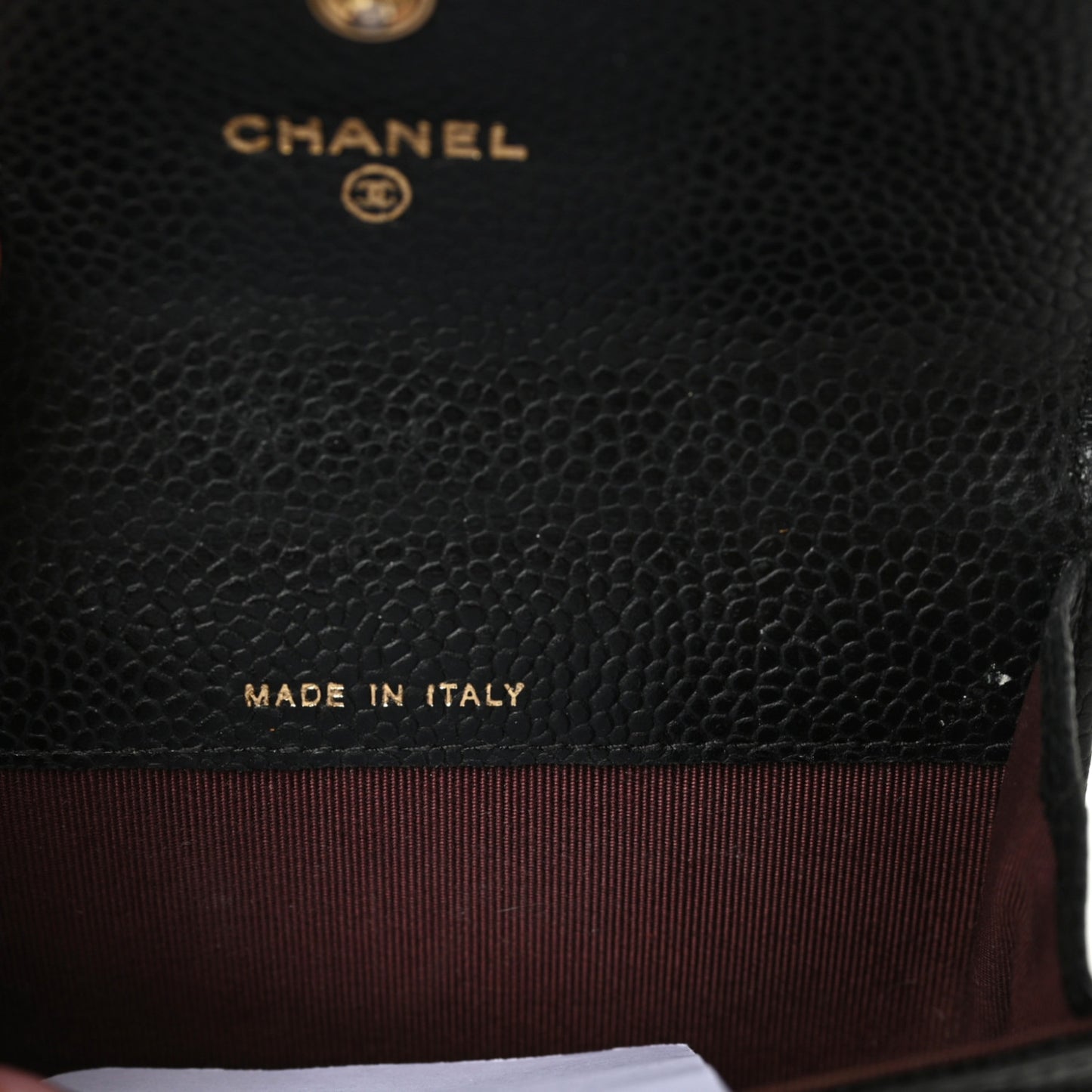 Caviar Quilted Flap Card Holder Black