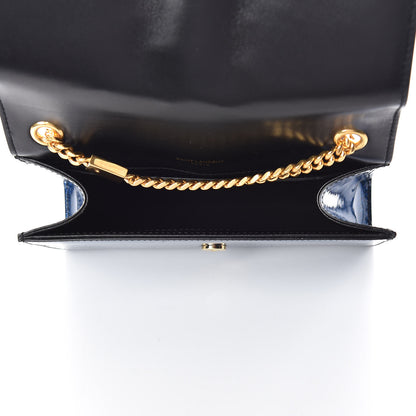 Saint Laurent Glitter Patent Small Monogram Kate Satchel Cobalt 5 of 11