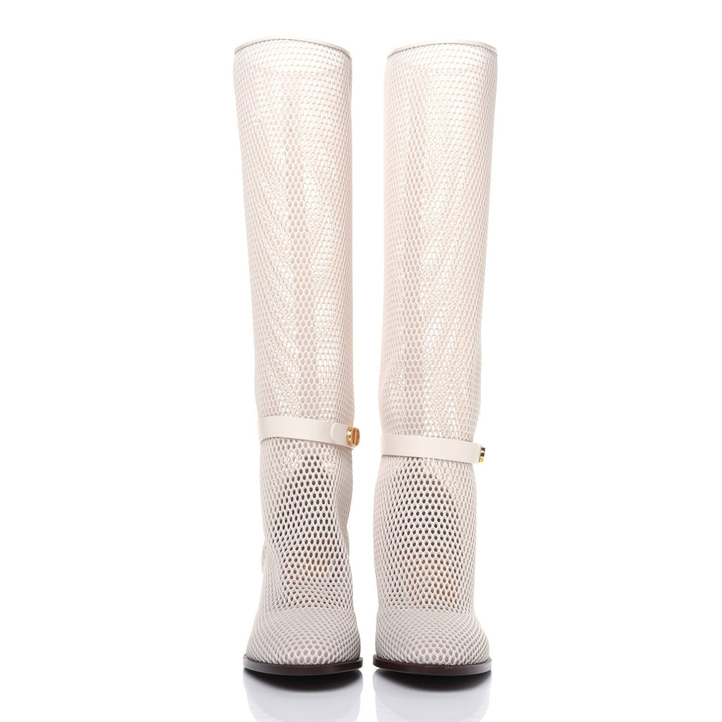 Empriente Mesh Montaigne Knee Boots 38.5 Off White