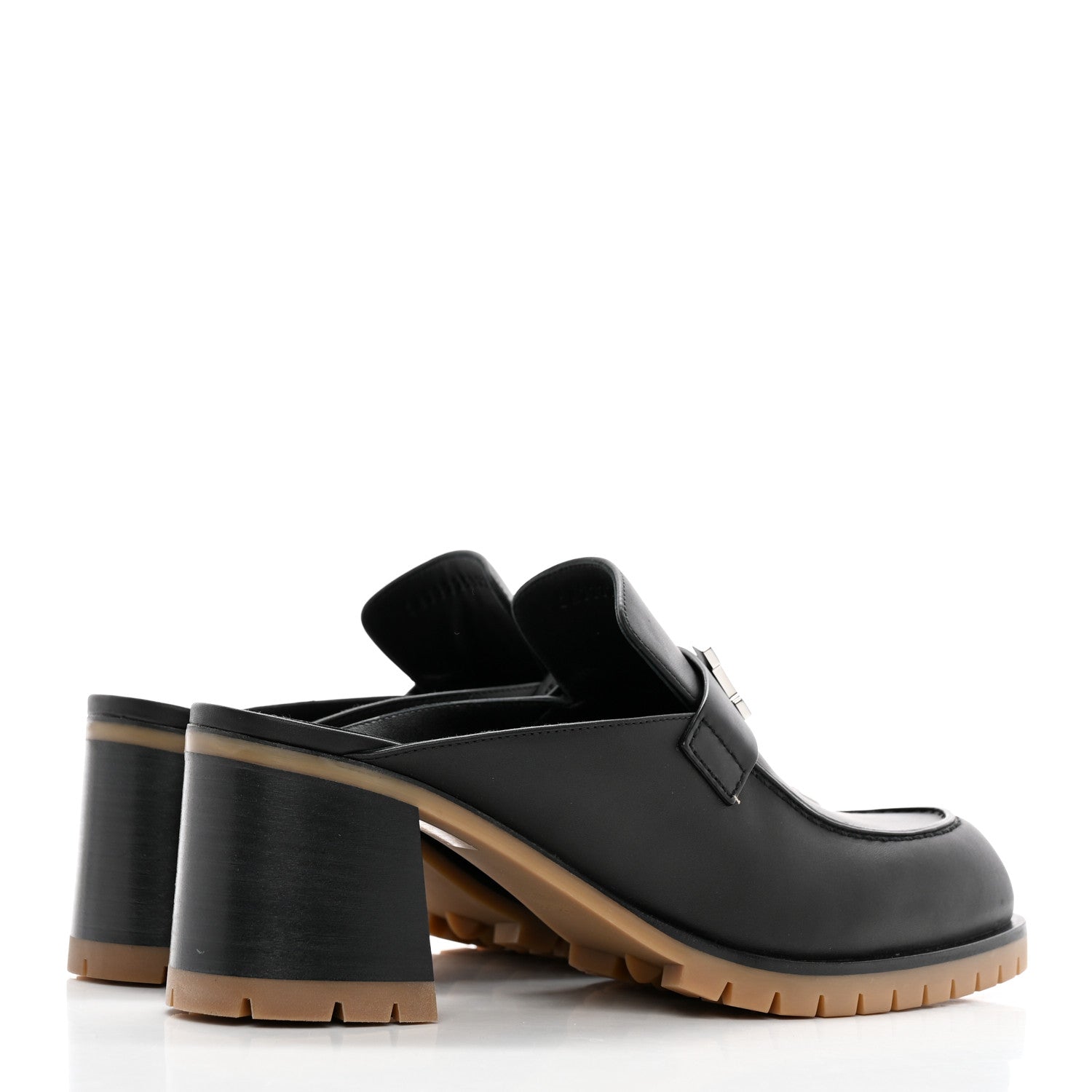Hermes Calfskin Womens Flore 60 Mules 40 Black 4 of 10