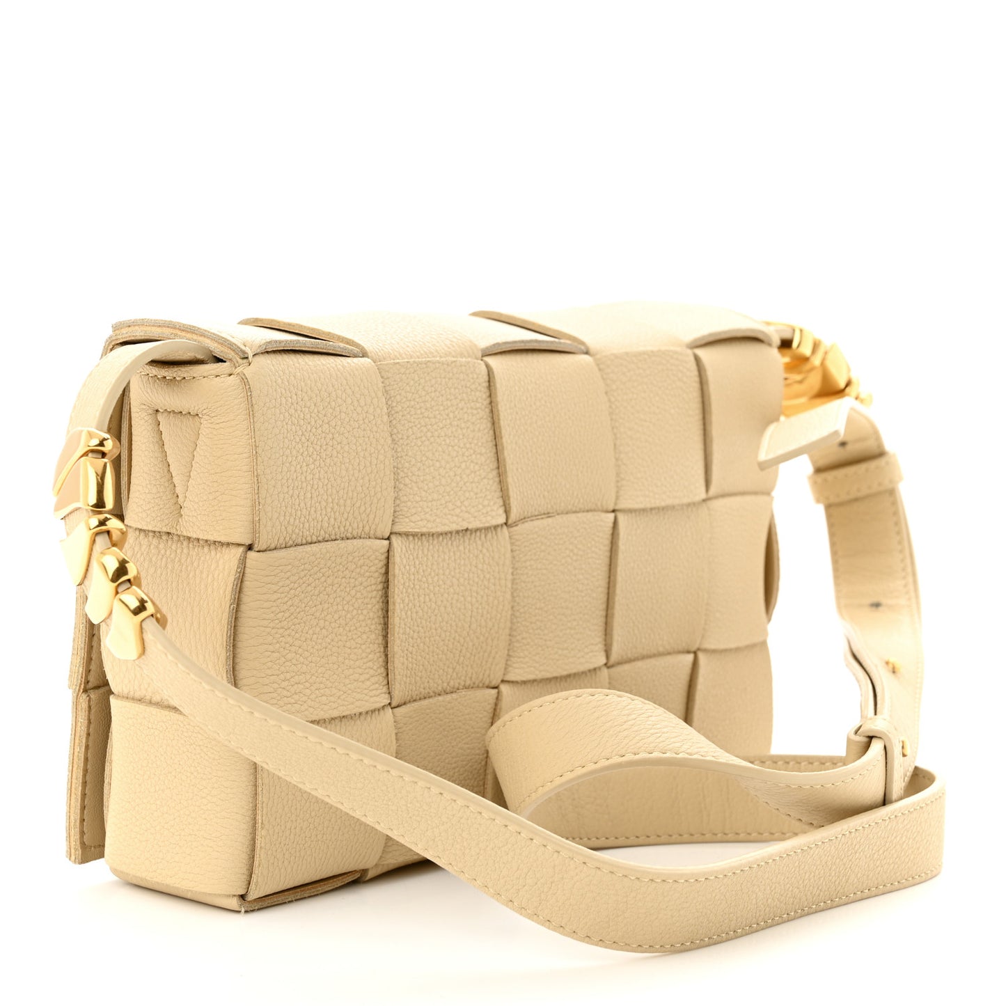Grained Calfskin Maxi Intrecciato Cassette Crossbody Bag Porridge