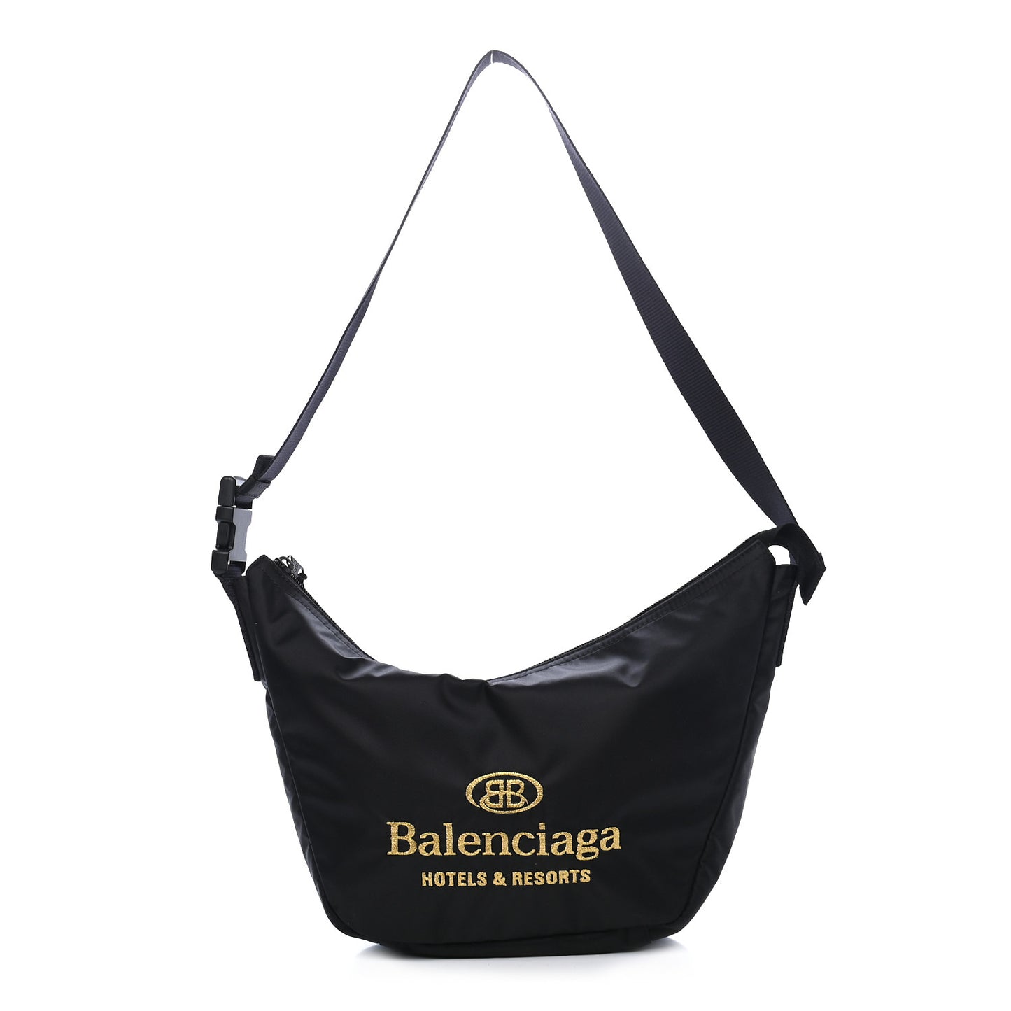 Nylon Hotel Sling Bag Black