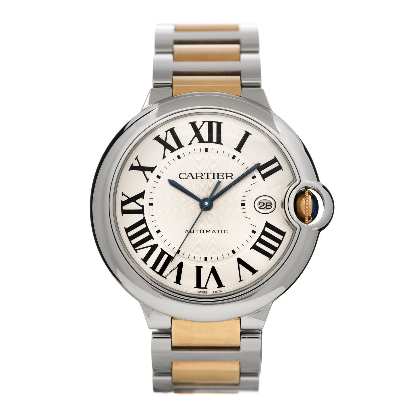 Stainless Steel 18K Yellow Gold 42mm Ballon Bleu De Cartier Automatic Watch