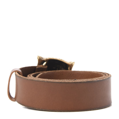 Gucci Calfskin Brass Feline Buckle Belt 95 38 Toscano 2 of 5