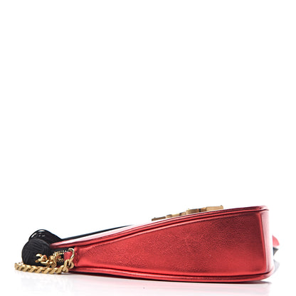 Saint Laurent Metallic Calfskin Heart Monogram Crossbody Black Rouge 3 of 11