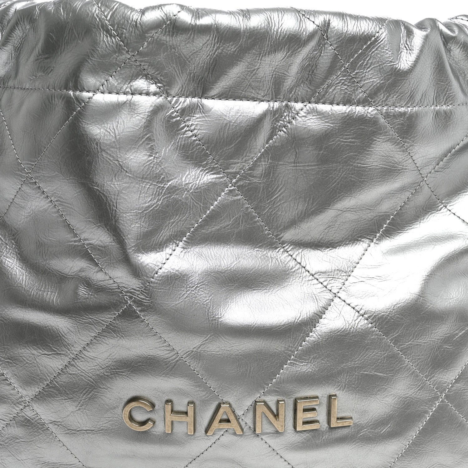 Chanel Metallic Calfskin Quilted Small Chanel 22 Silver 9 of 11