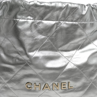 Chanel Metallic Calfskin Quilted Small Chanel 22 Silver 9 of 11