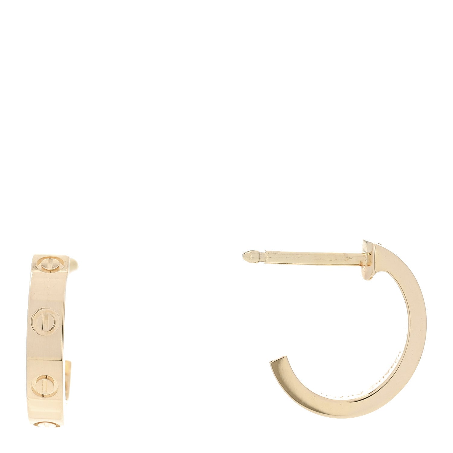Cartier 18K Yellow Gold Small LOVE Hoop Earrings 1 of 7