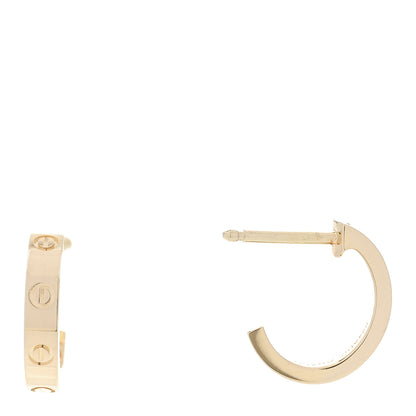 Cartier 18K Yellow Gold Small LOVE Hoop Earrings 1 of 7