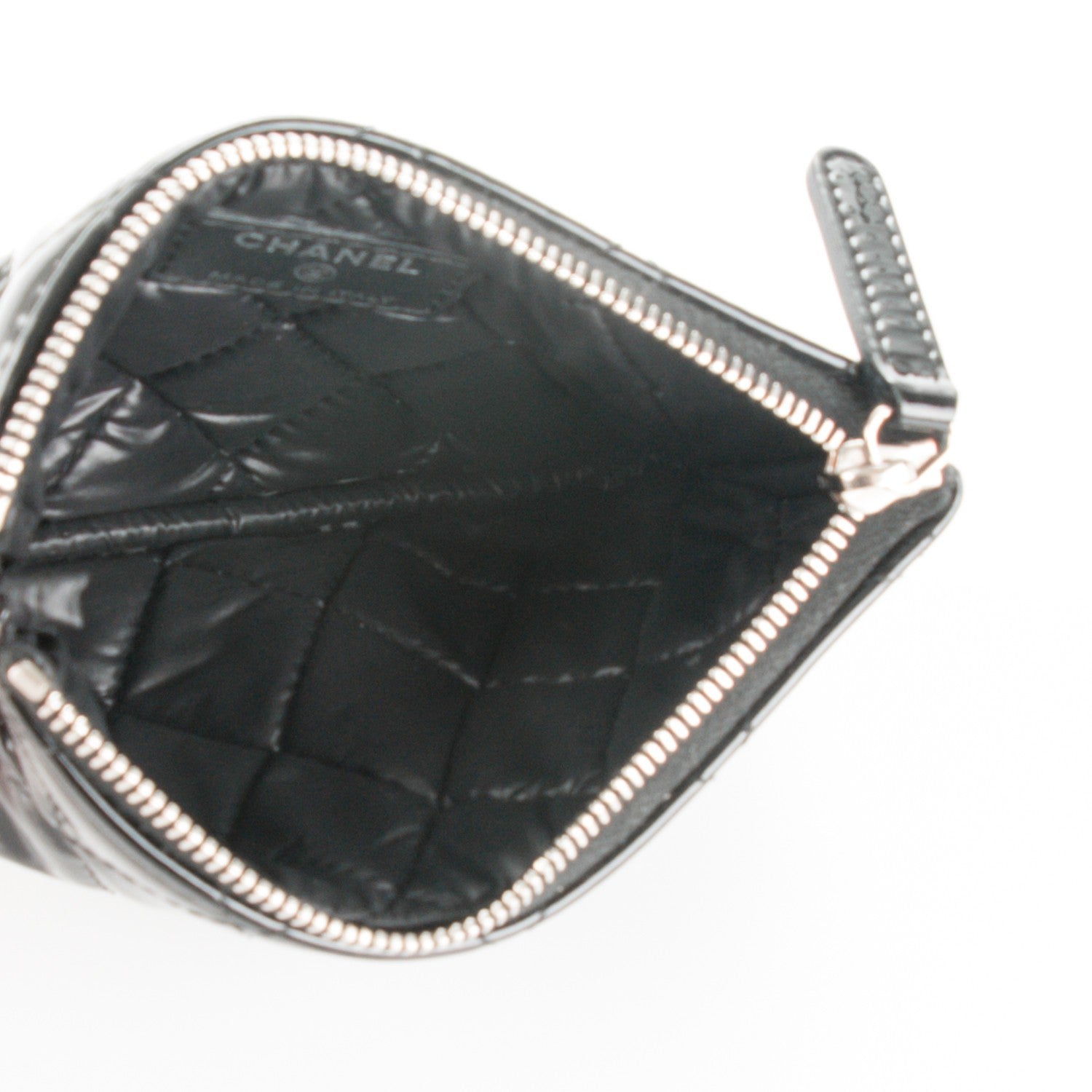 Chanel Patent Quilted Small Cosmetic Case Black 5 of 7