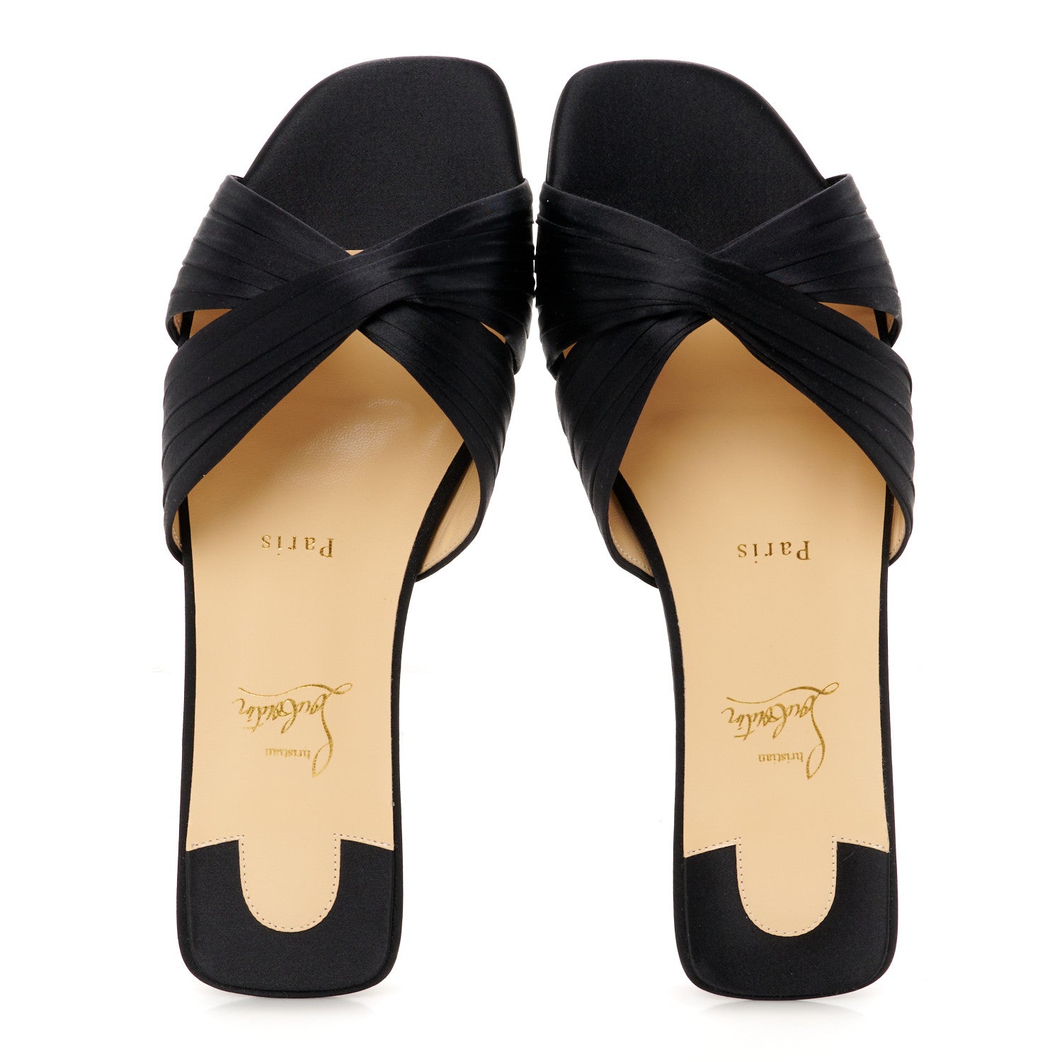Christian Louboutin Crepe Satin Nicol Is Back Sandals 40 Black 2 of 9