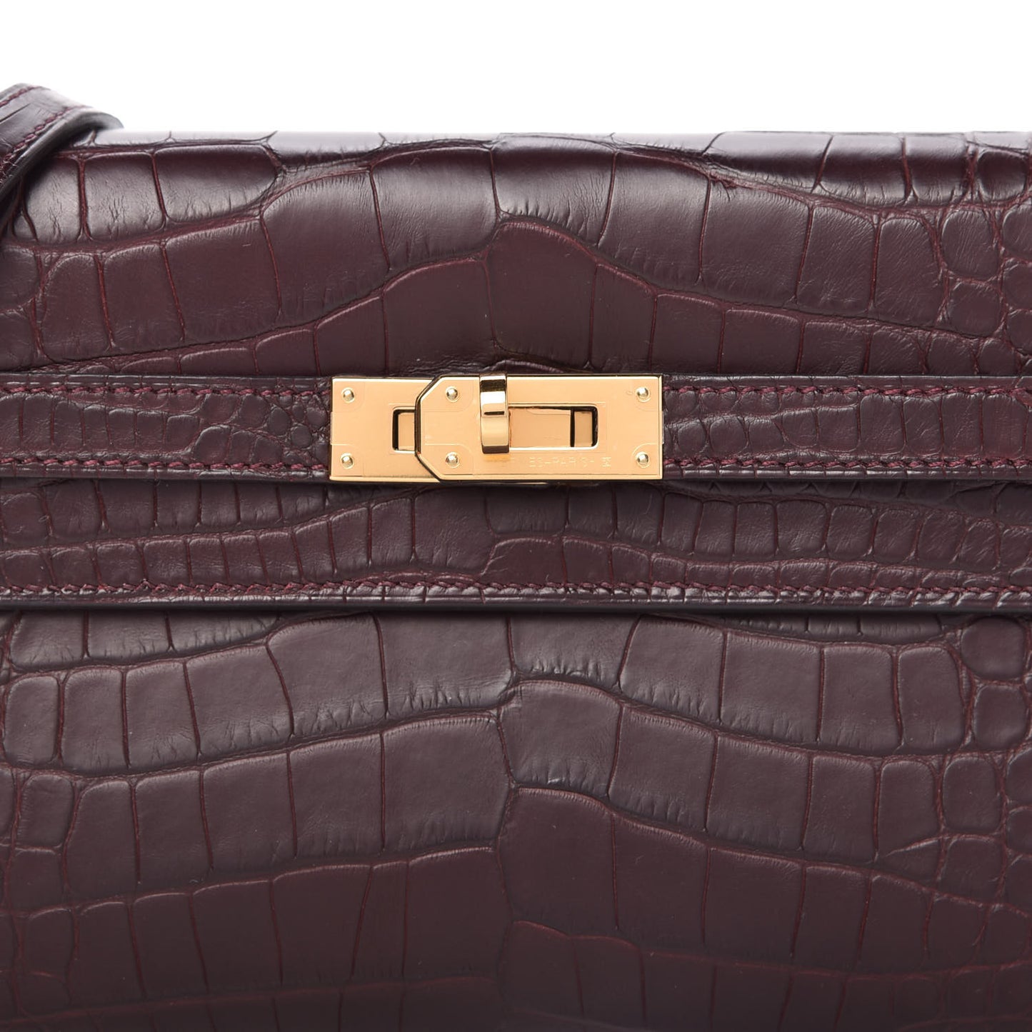 Matte Alligator Kelly To Go Wallet Bordeaux