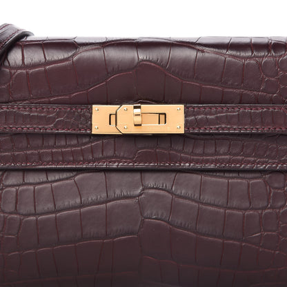 Hermes Matte Alligator Kelly To Go Wallet Bordeaux 10 of 12