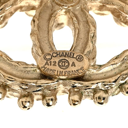 Chanel Crystal CC Earrings Gold 4 of 4