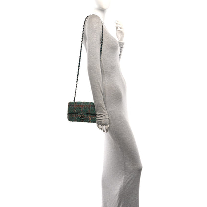 Chanel Tweed Quilted Mini Rectangular Flap Green 2 of 11