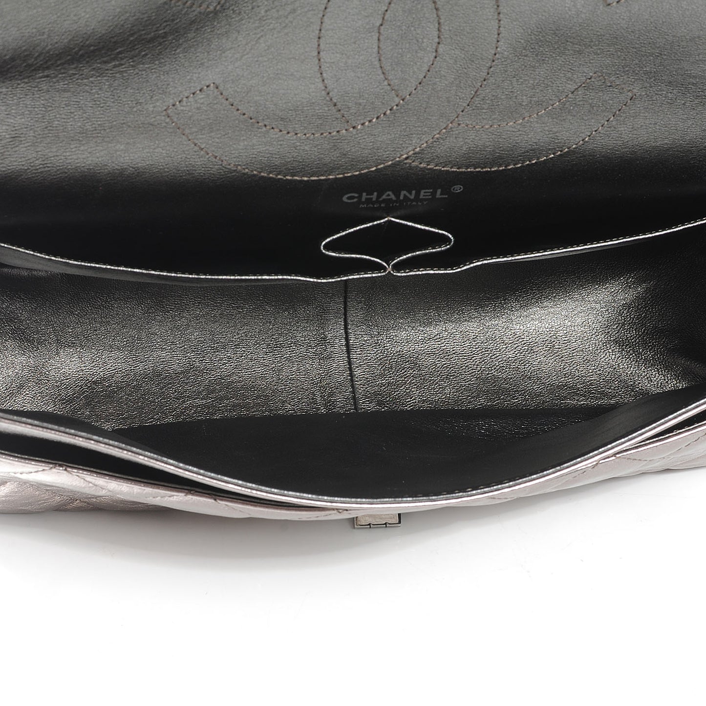 Aged Calfskin 2.55 Reissue 228 Flap Dark Silver