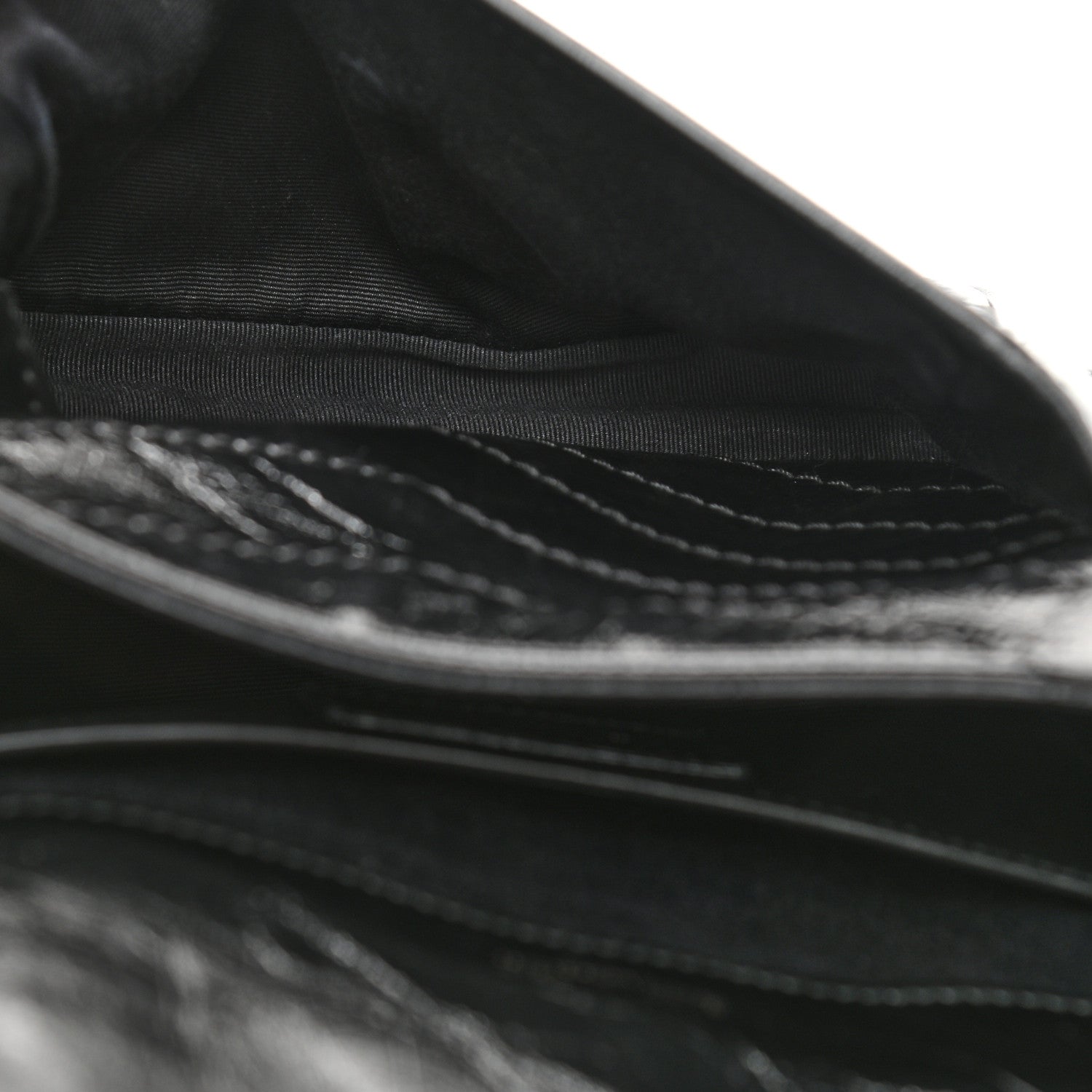 Saint Laurent Crinkled Lambskin Matelasse Monogram Baby Niki Chain Satchel Black 6 of 13