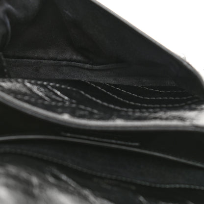 Saint Laurent Crinkled Lambskin Matelasse Monogram Baby Niki Chain Satchel Black 6 of 13