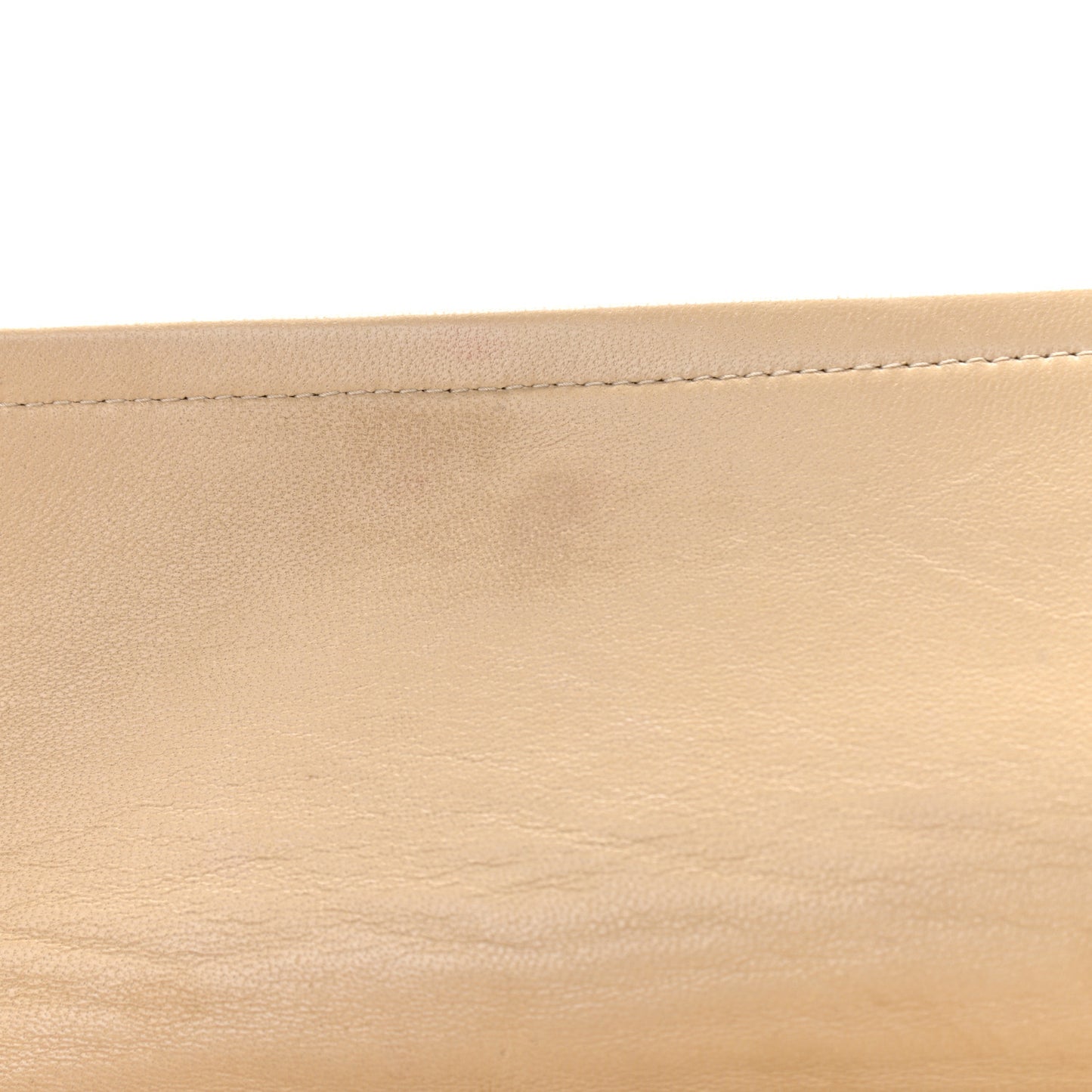 Lambskin Quilted Medium Double Flap Beige
