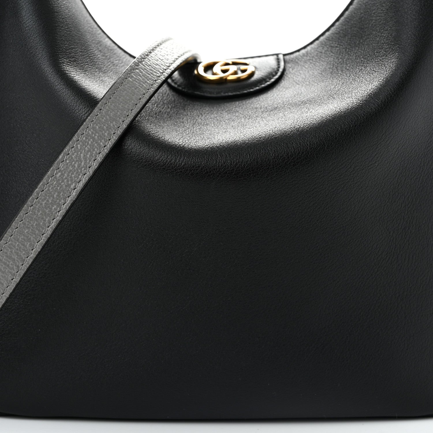 Gucci Softy Wonka Textured Dollar Calfskin Small Diana Shoulder Bag  Black Dusty Grey 8 of 11