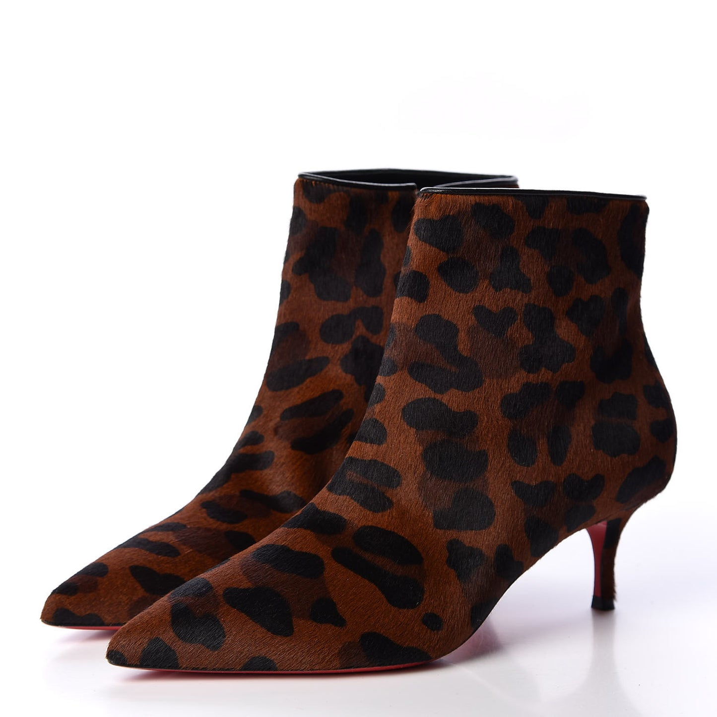 Pony Hair Leopard Print So Kate Booty 55 Ankle Boots 36.5 Black