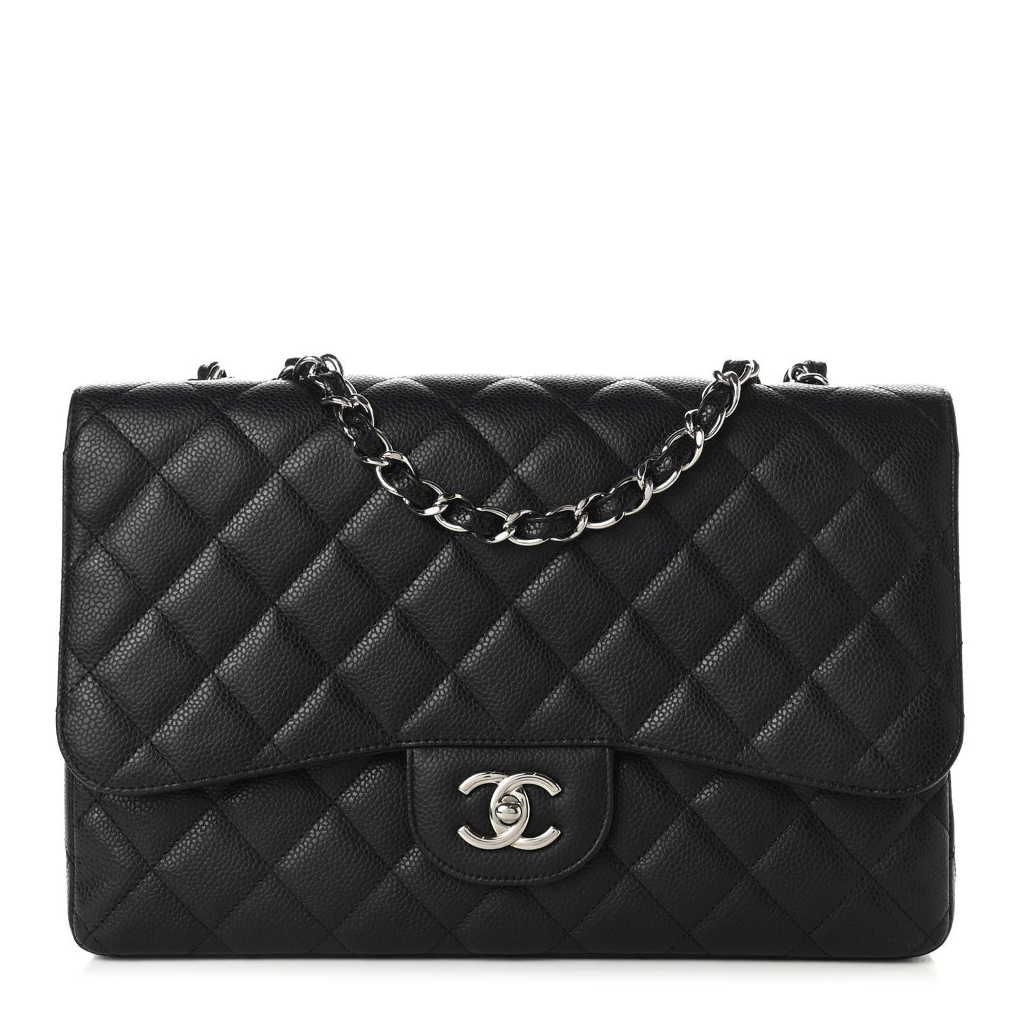 Caviar Quilted Jumbo Single Flap Black