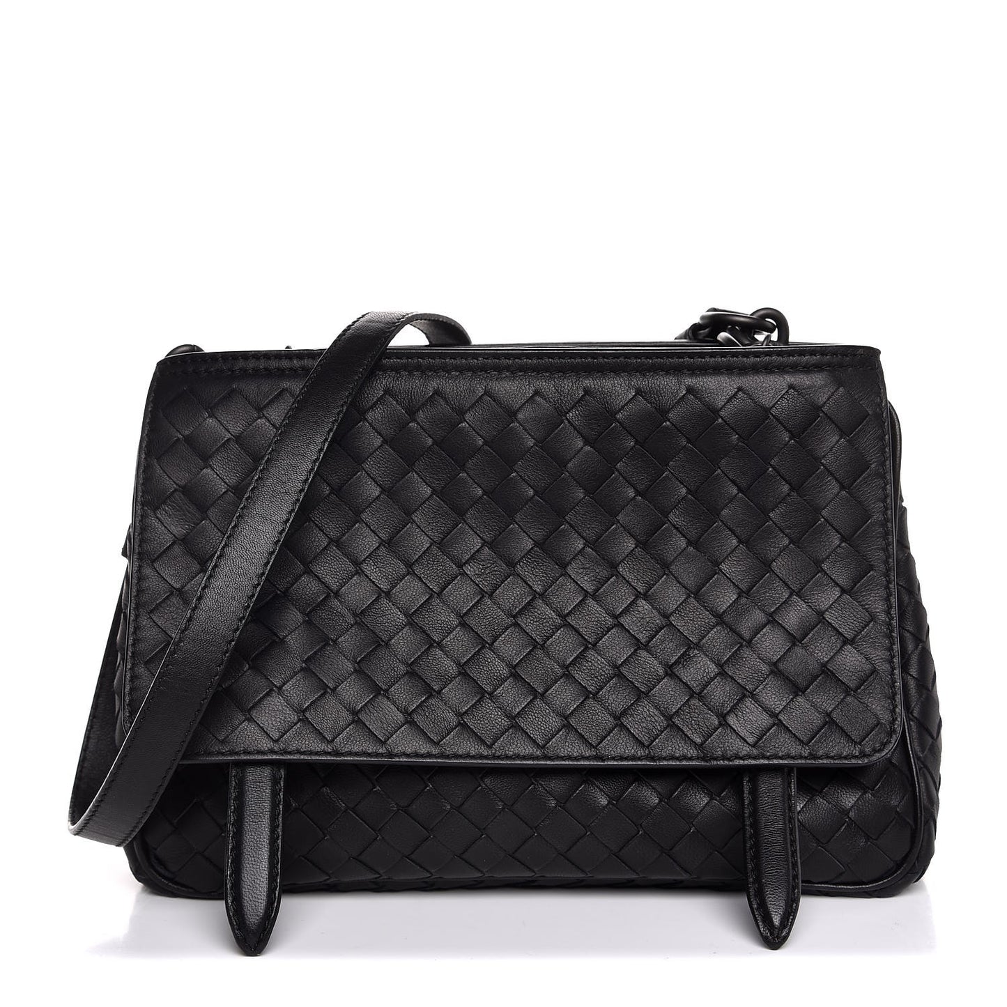 Nappa Intrecciato Crossbody Bag Black