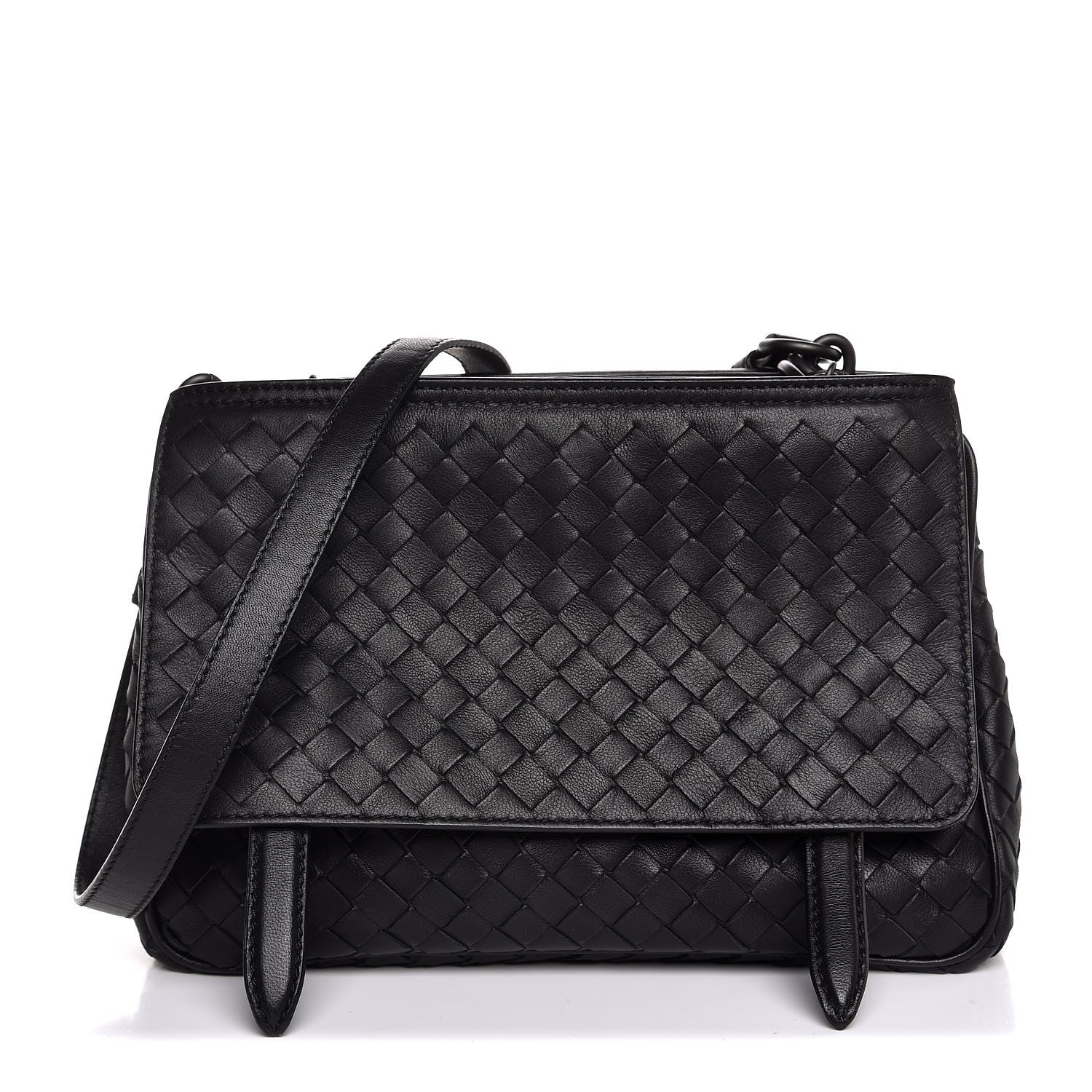 Bottega Veneta Nappa Intrecciato Crossbody Bag Black 1 of 8