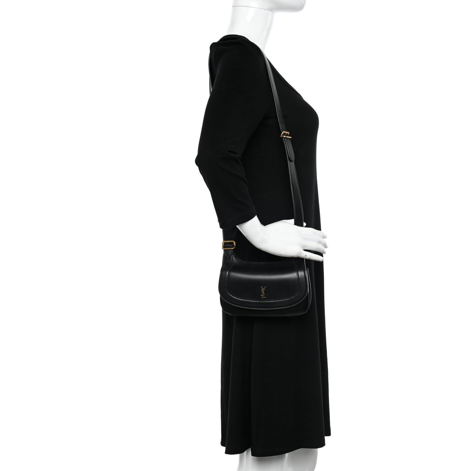 Saint Laurent Smooth Calfskin Small Charlie Shoulder Bag Black 2 of 9