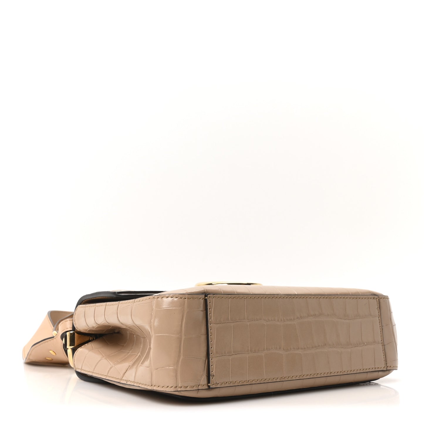 Calfskin Crocodile Embossed Small C Double Carry Nut