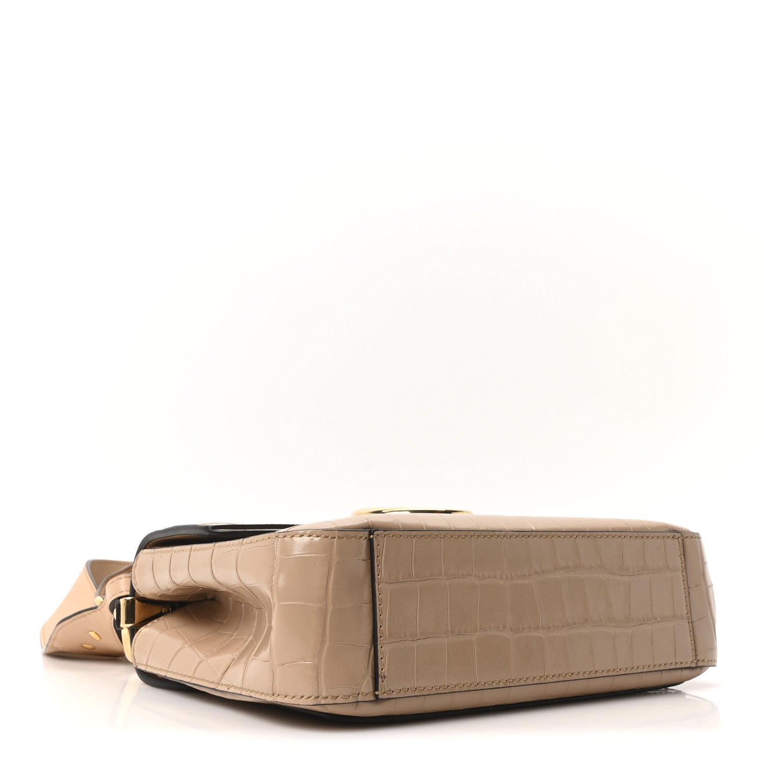 Chloe Calfskin Crocodile Embossed Small C Double Carry Nut 4 of 10