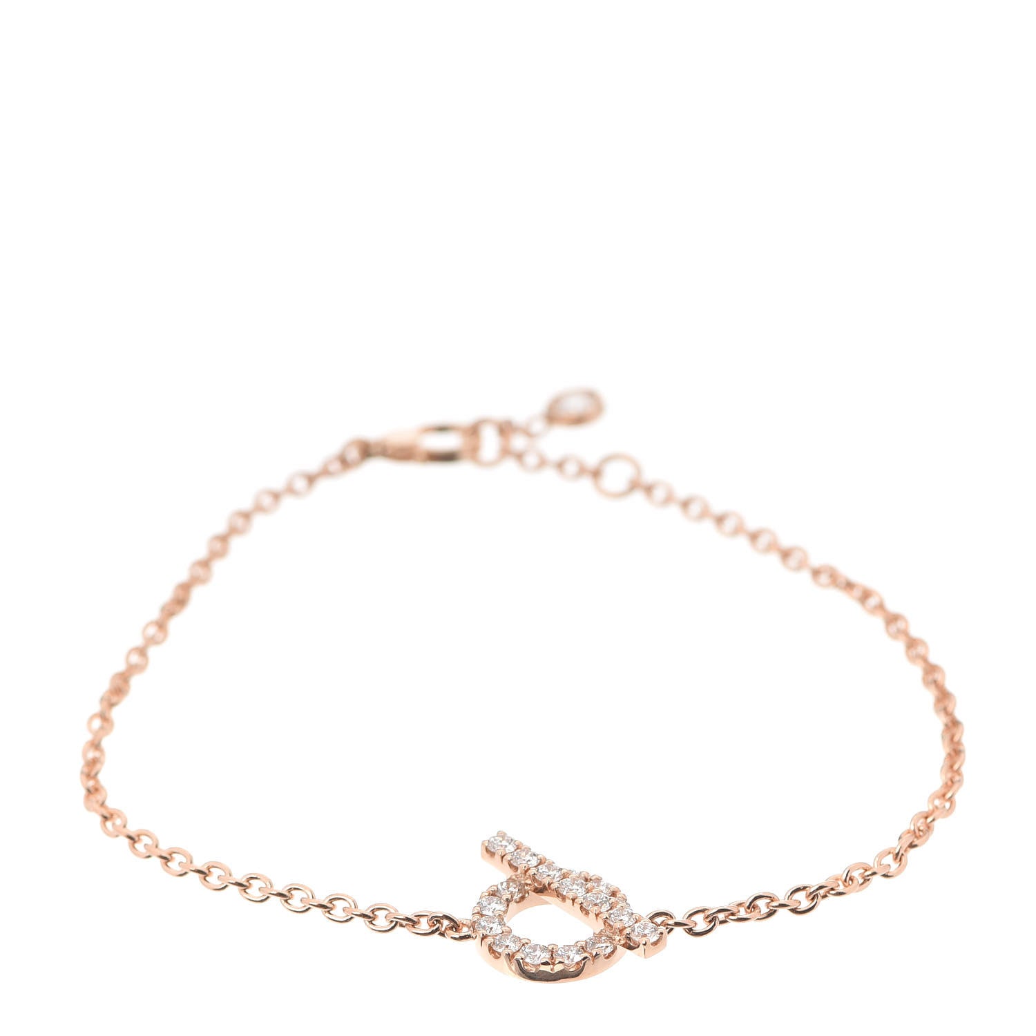 Hermes 18K Rose Gold Diamond Finesse Bracelet ST 1 of 5