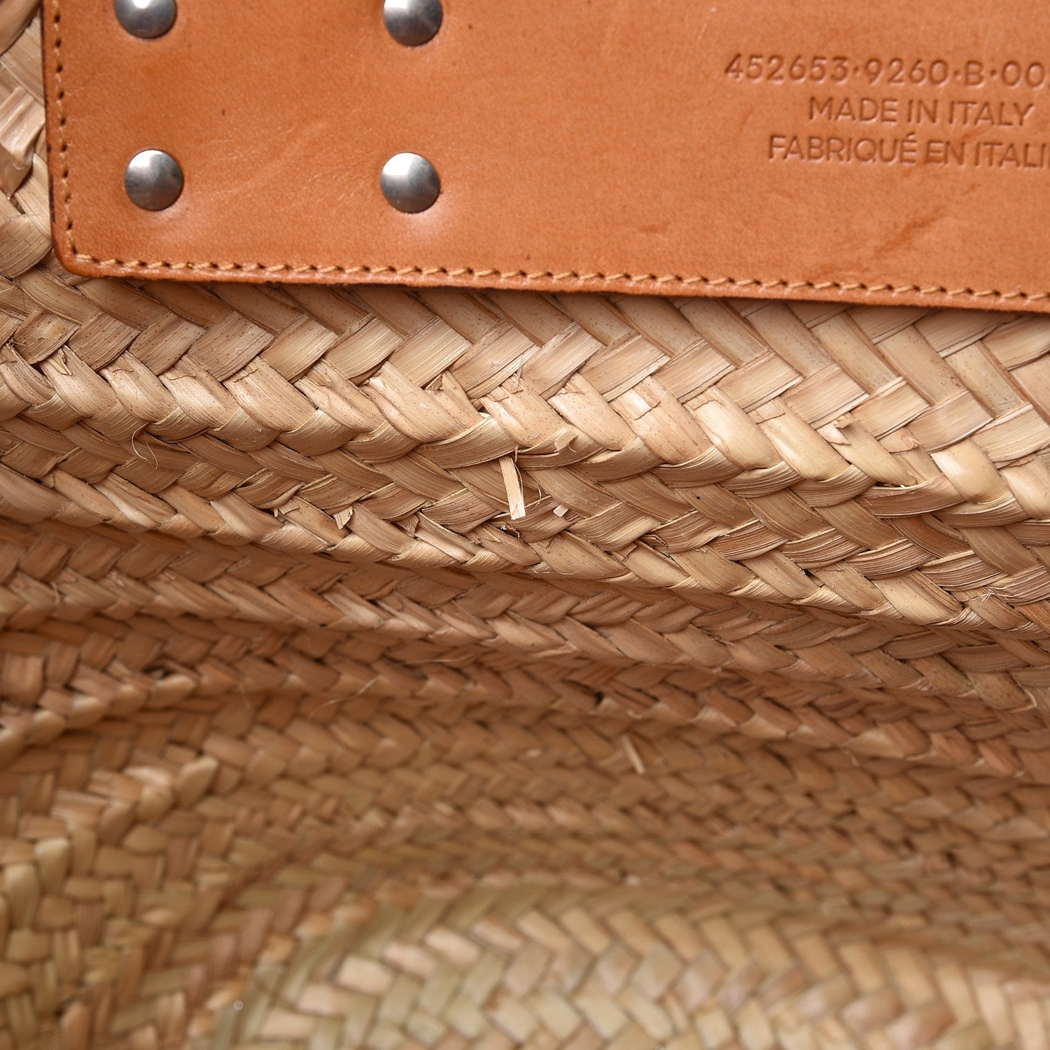 Balenciaga Straw Calfskin Medium Bistrot Panier Tote Natural 9 of 10