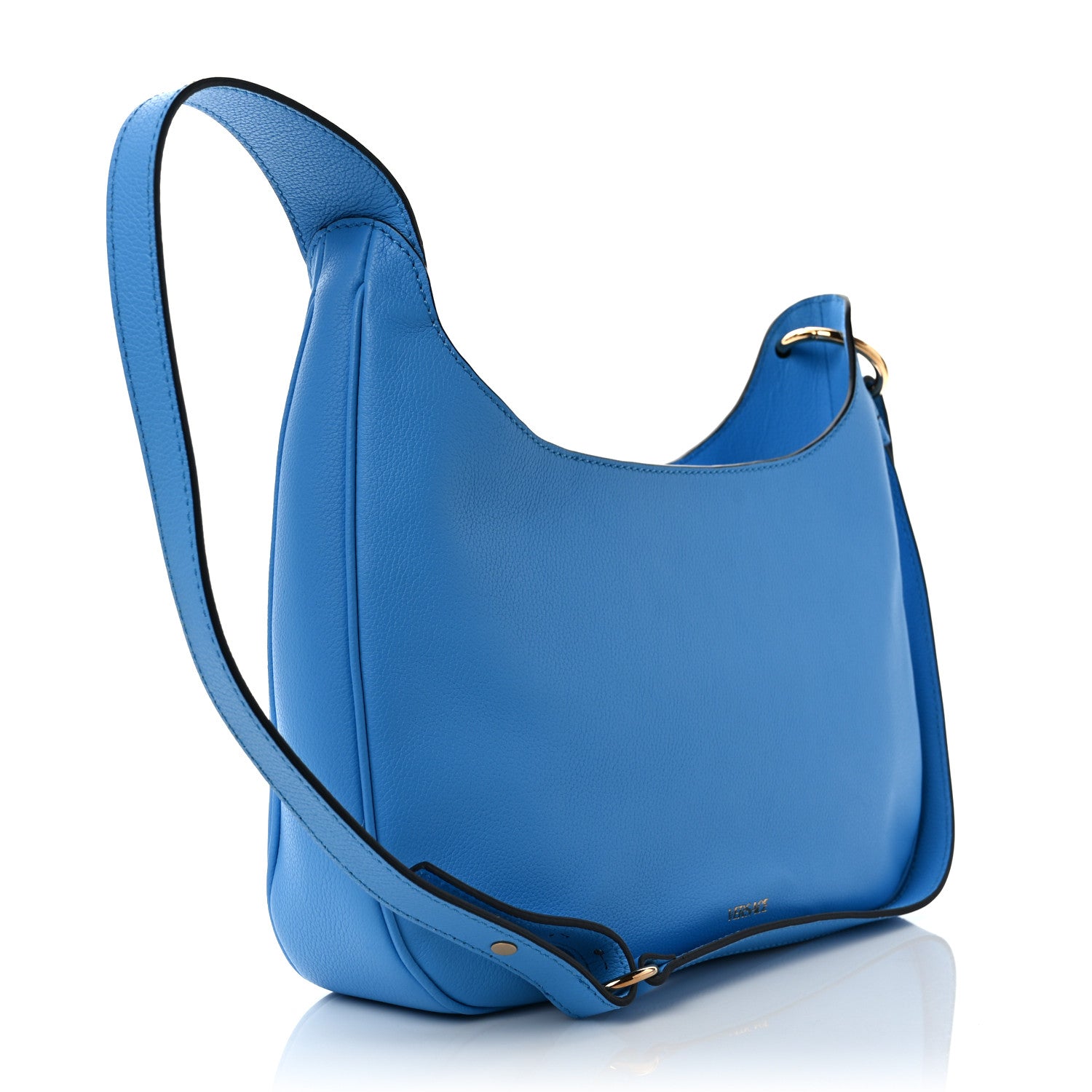 Versace Calfskin Medium La Medusa Hobo Crossbody Blue 3 of 8