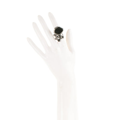 Saint Laurent Enamel Arty Ring 5 Tin Black 2 of 4