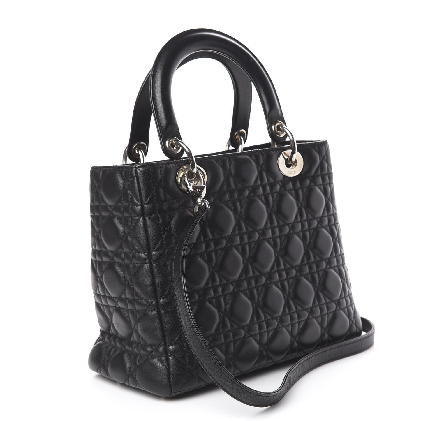 Lambskin Cannage Medium Lady Dior Black