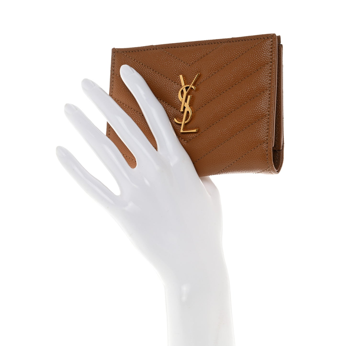 Grain De Poudre Matelasse Chevron Monogram Zipped Card Case Natural Dark