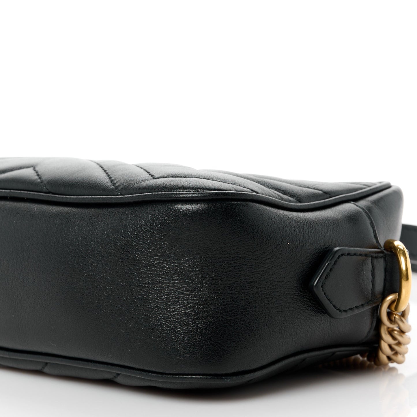 Calfskin Matelasse Mini GG Marmont Chain Shoulder Bag Black