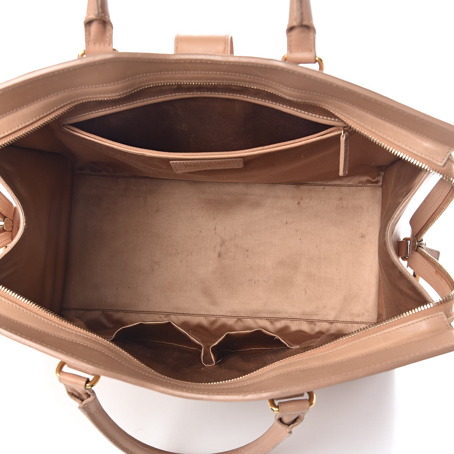 Textured Calfskin Large Cabas ChYc Beige
