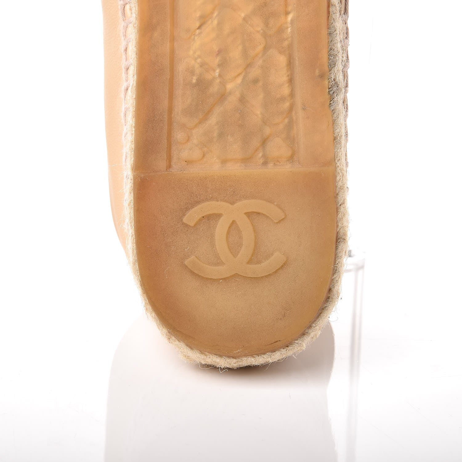 Chanel Lambskin CC Espadrilles 39 Beige Black 8 of 13