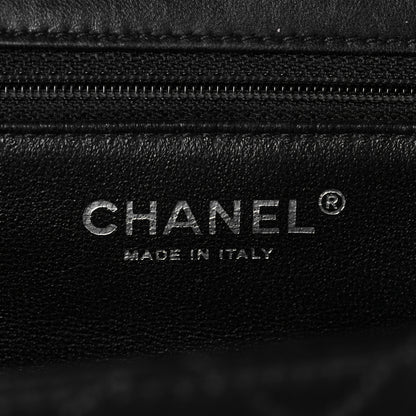 Chanel Lambskin Quilted Large Classic Twist Crescent Flap Black Burgundy 6 of 10