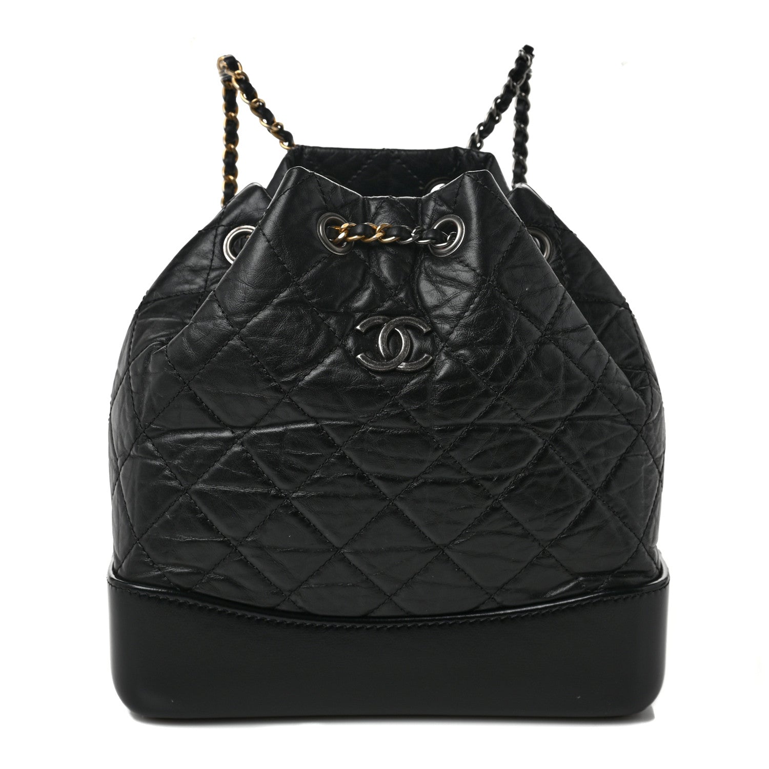 Chanel Aged Calfskin Quilted Small Gabrielle Backpack Black 1 of 8