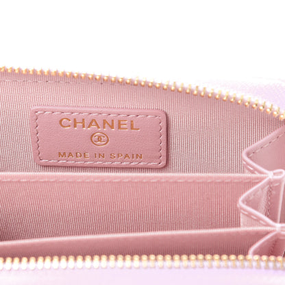 Chanel Lambskin Quilted 19 Zip Around Coin Purse Wallet Light Pink 6 of 8