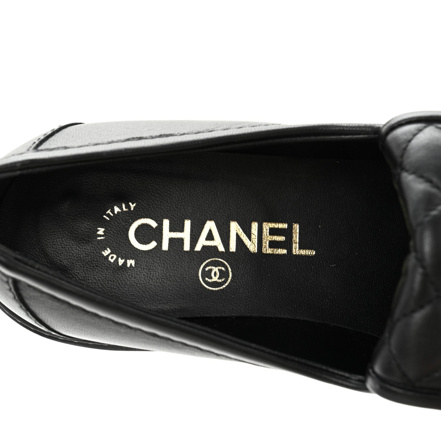 Chanel Lambskin Quilted CC Turnlock Loafers 37.5 Black 7 of 11
