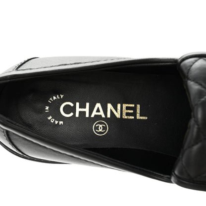 Chanel Lambskin Quilted CC Turnlock Loafers 37.5 Black 7 of 11