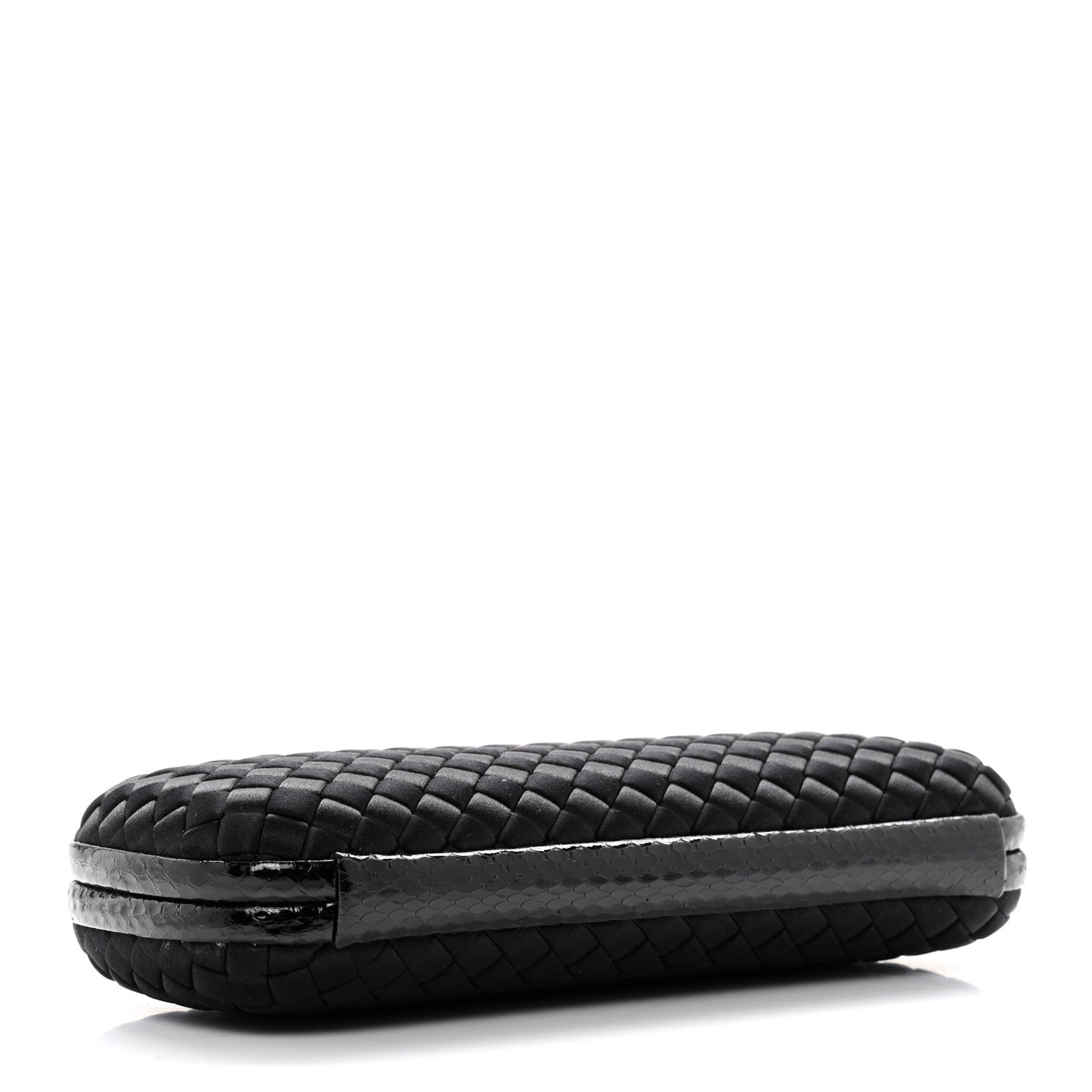 Satin Ayers Intreccio Impero Stretch Knot Clutch Black