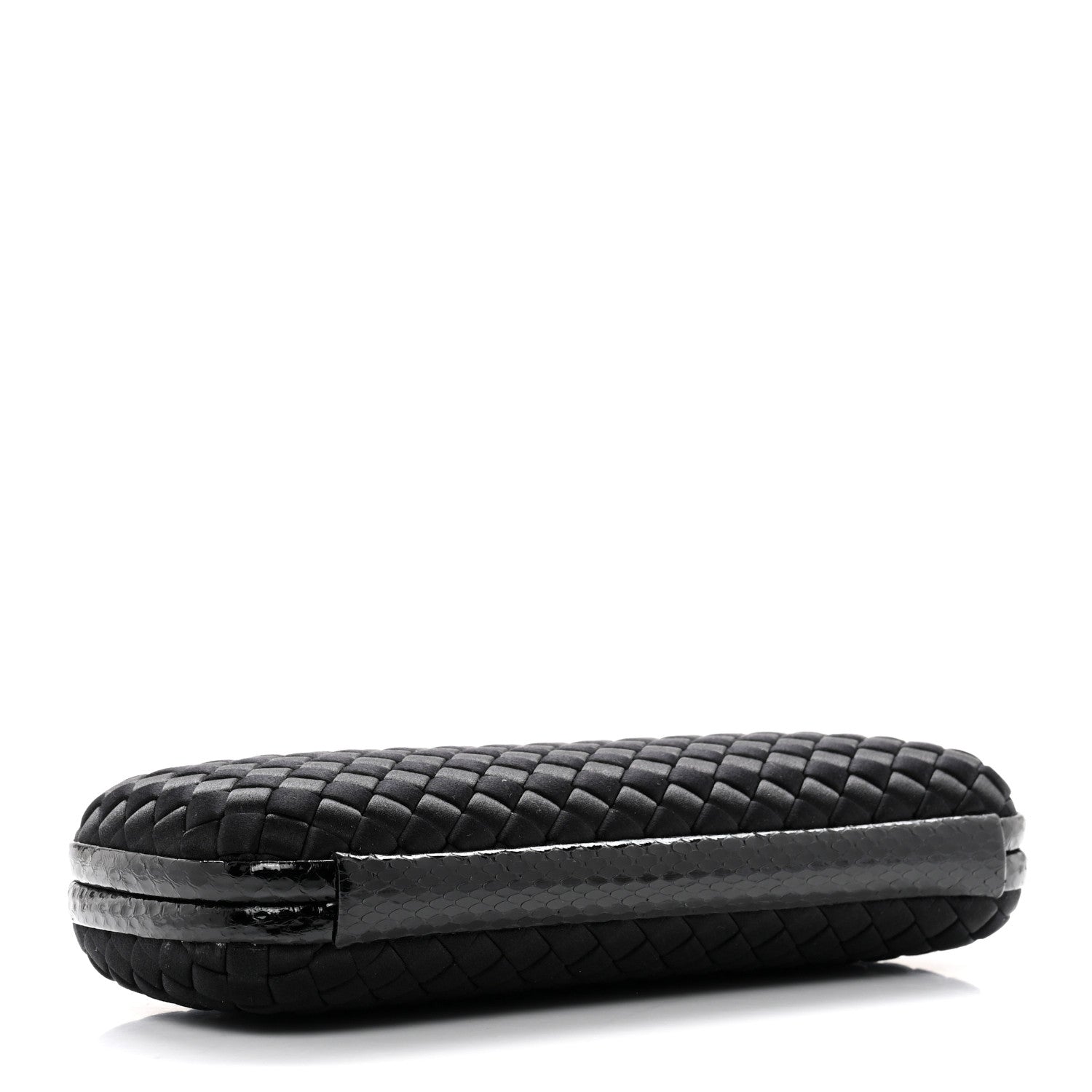 Bottega Veneta Satin Ayers Intreccio Impero Stretch Knot Clutch Black 4 of 6